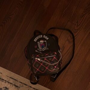 Monster High Black and Pink Backpack with Chain Detail